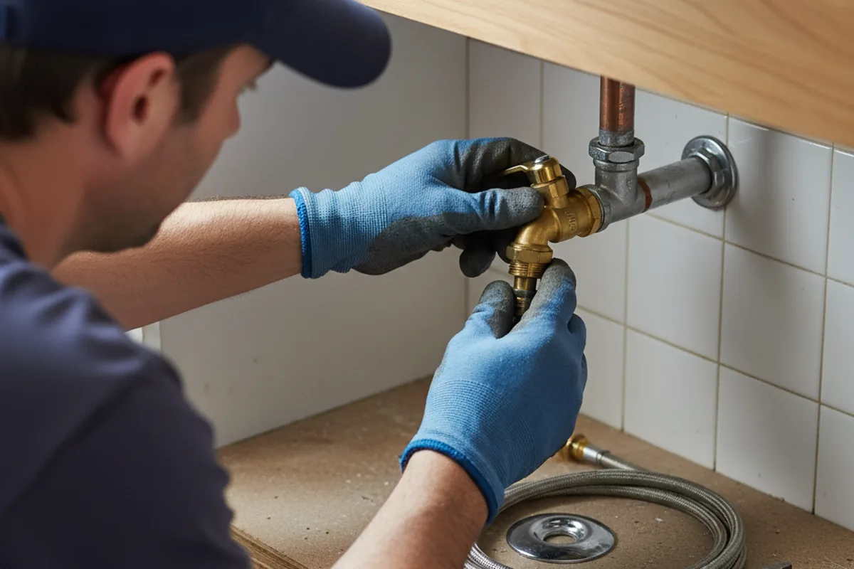 Shutoff valve and fitting work during Emergency Plumbing in Maysville